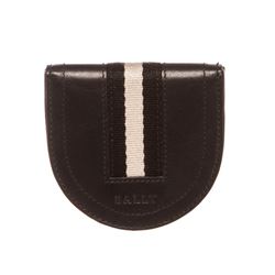Bally Vintage Black White Leather Coin Case Holder