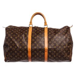 Louis Vuitton Monogram Canvas Leather Keepall 50 cm Duffle Bag Luggage