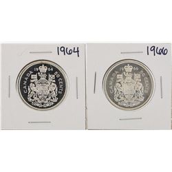 Lot of 1964 & 1966 $1 Canada Half Dollar Silver Coins
