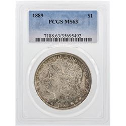 1889 $1 Morgan Silver Dollar Coin PCGS MS63