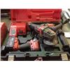 Image 1 : MILWAUKEE CORDLESS TOOL SET WITH 2 DRILLS, GRINDER, CHARGER AND CASE