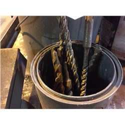 LARGE BUCKET OF ASSORTED LARGE DRILL BITS