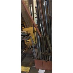 METAL BINS AND ASSORTED CONTENTS. INC. PIPES, BARS AND MORE