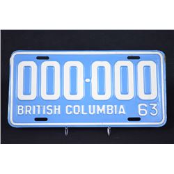 RARE - 1963 BC Sample Plate.