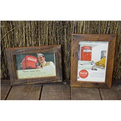 2- Framed Coca-Cola Advertising