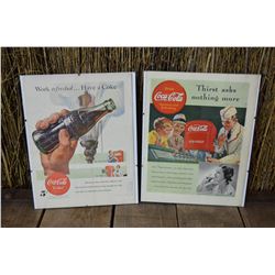 2 - Framed Coca-Cola Advertising