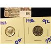 Image 1 : 1923 P and 1936 P Mercury Dimes