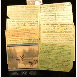 W.D. Fredricksen's of Ottumwa's 1970 Resident Hunting License & 1971,1972, 1979, 1981, 1982, 1983, 1