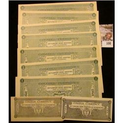 Nine-piece Set of "College Currency For Use in 20th Century Bookkeeping & Accounting", includes .10c