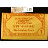 Image 1 : 1938 "One Wooden Nickel/Washington/County/Exposition/Sept. 8-9-10-11-12/Washington, Iowa/One Wooden 