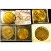 Image 2 : (5) Different Iowa Centennial Medals, all brass. Includes Newton, Shelby, Elberon, Aspinwall, & Keot