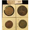Image 1 : Great Britain Coins: 1940 Half Penny, 1904 Large Penny, 1961 New Penny, & 1920 Silver Shilling.