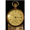 Image 1 : Aurora Watch Co. Men's Open face Warranted Gold Watch, running condition, Aurora, Illinois, Movement