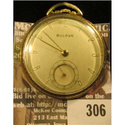 Bulova Men's Pocket Watch, open face, I couldn't open back lid quickly so will leave it to you to lo