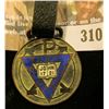 Image 2 : Watch Fob with leather strap "INT.COM Y.M.C.A. Pat'd Feb.16, 1897", Spirit, Mind, Body on Triangle S
