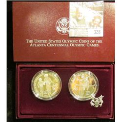 1995 U.S. Olympic Coins of the Atalanta Centennial Olympic Games Two-Coin Silver Proof Set. Gymnast 