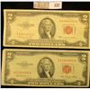 Image 1 : Series 1953 & 53B $2 U.S. Notes "Both Red Seal".