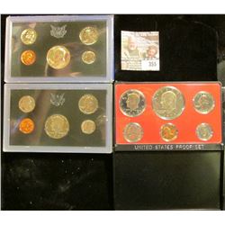 1969 S (Silver), 72 S, & 73 S U.S. Proof Sets. All original as issued. CDN bid is $15.00.