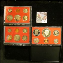 1978 S, 81 S, & 82 S U.S. Proof Sets. All original as issued. CDN bid is $13.00.