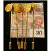 Image 2 : Set of 5 Simulated Fractional Gold Stick Pins, which were originally offered for sale at Coin Shows 