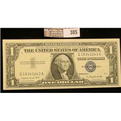 Series 1957A $1 Silver Certificate, AU.
