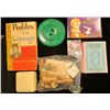 Image 1 : c.1972 "Mini Make-up Mirror"; "Puzzle Jeep"; 1920 era "Teazer Wood Puzzle"; 35c Paperback Book "Prof