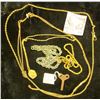Image 1 : Lion & Elfy Wind ups Key; 1/2c 12K Gold Chain with Gold-filled Locket; braided Gold-filled Chain; si