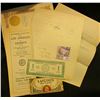 Image 3 : Folded letter "Bank of Chamby Aug. 7 1830"; 1920 era "Automobile Road Map Touring Los Angeles and Vi