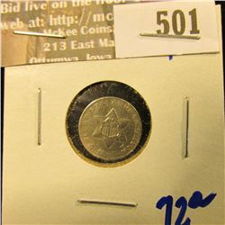 1852 Silver Three Cent Piece