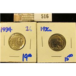 1934 And 1936 Buffalo Nickels