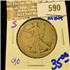 Image 1 : 1917-S Obverse Mint Mark Walking Half Dollar