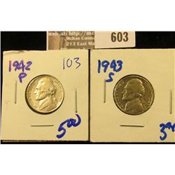 1942-P And 1943-S Silverw Ar Nickels