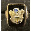 Image 2 : Sterling Silver Army Ring From World War2 With The Army Insignia On The Front