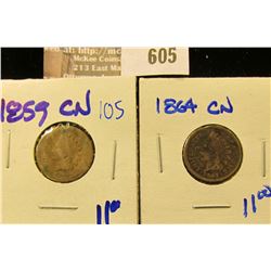 1859-Cn And 1864-Cn Civil War Era Indian Head Cents