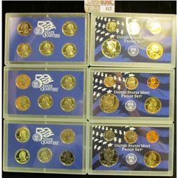 2001, 2002, And 2003 Proof Sets.  Each Set Comes With All 5 State Quarters Issued That Year