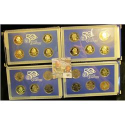 1999, 2000, 2001, And 2002 Proof State Quartyerv Sets.  These Are The First 20 Quarters Issued In Th