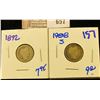 Image 1 : 1892 And 1898-S Barber Dimes