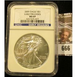 2009 American Silvere Agle Graded Ms 69 Early Release By Ngc