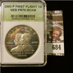 2003-P First Flight Commemorative Silver Dollar With Wilbur And Orville Wright