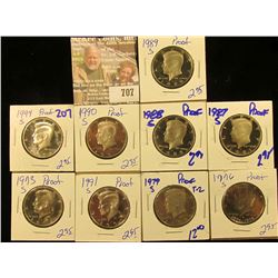 Proof Kennedy Half Dollar Lot Includes 1989-S, 1976-S, 1979-S Type 2, 1991-S, 1973-S, 1987-S, 1988-S