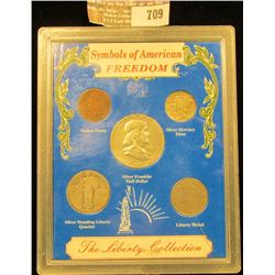 Symbols Of American Freedom Coin Set Includes 1957 Franklin Half Dollar, 1905 Indian Head Cent, 1945
