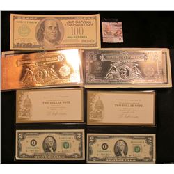 2 CRISP SERIES 2003 TWO DOLLAR BILLS IN CARRYING CASE AND ONE HUNDRED DOLLAR NOVELTY NOTE