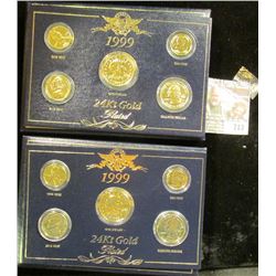Two Gold Plated 1999 Coin Sets With Gift Box