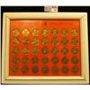 Image 1 : Framed Presidential Hall Of Fame Token Set.. There Are A Total Of 35 United States Presidential Toke