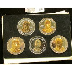 Silver And Gold Enhanced Famous Persons Of World War 2 Medals.  The Medals Include Harry Truman, Fra