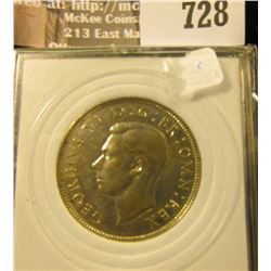 Great Britain 1944 2 Shillings/ 1 Florin Coin.  This Was Minted During World War 2