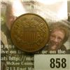 Image 1 : 1870 U.S. Two Cent Piece, Brown AU.