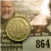 Image 2 : 1866 U.S. Three-Cent Nickel, MS 60. Some doubling on the obverse lettering.