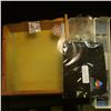 Image 1 : Group of Plastic Coin Cases, a few tubes, and a "Jackmaster Pocket Knives" Wooden display case.