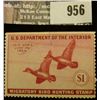 Image 1 : 956 _ 1943 RW # 10, One Dollar U.S. Department of Agriculture Migratory Bird Hunting Stamp, lightly 